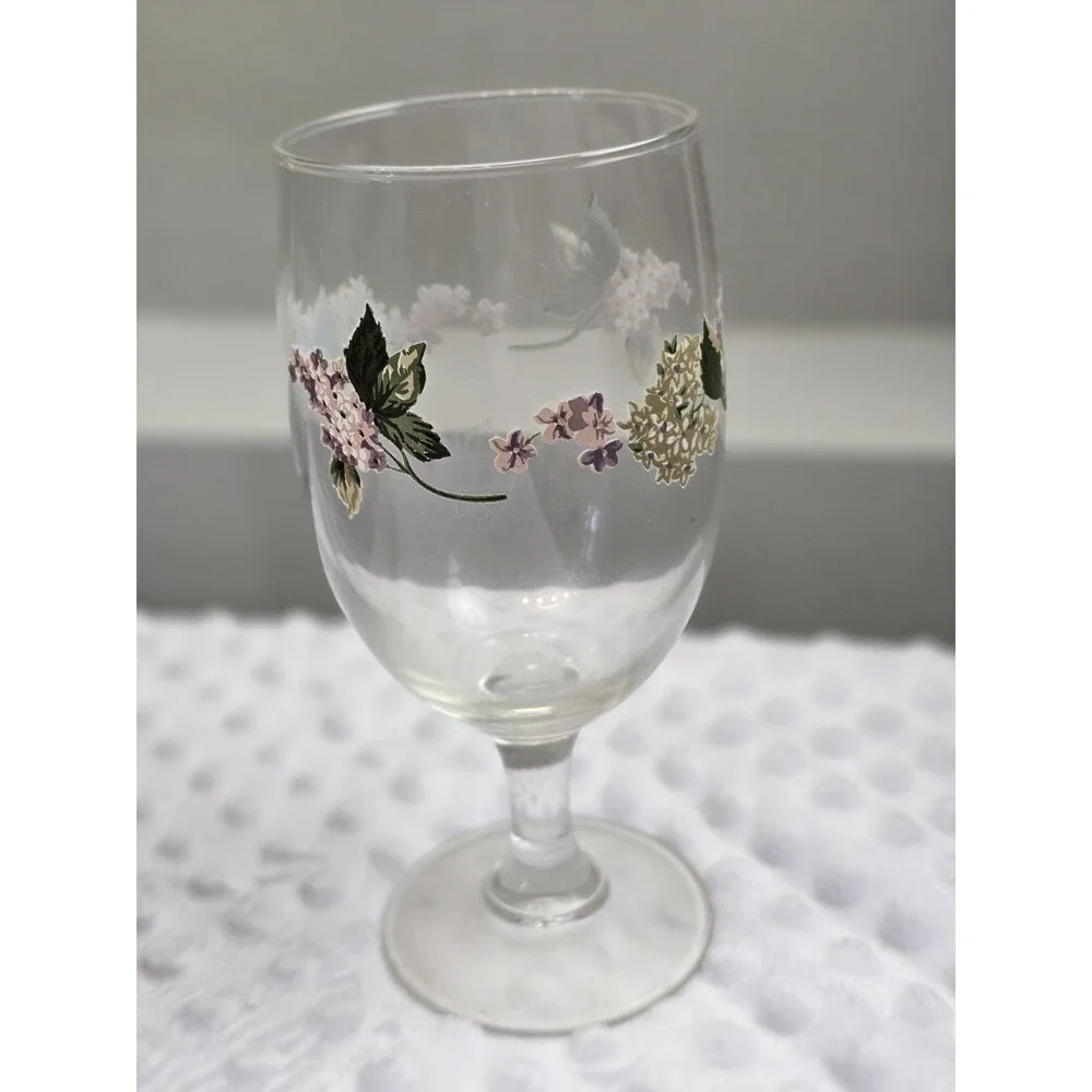 Martha Stewart Everyday Goblets Set New Box Vintage Cottagecore Flower Glasses